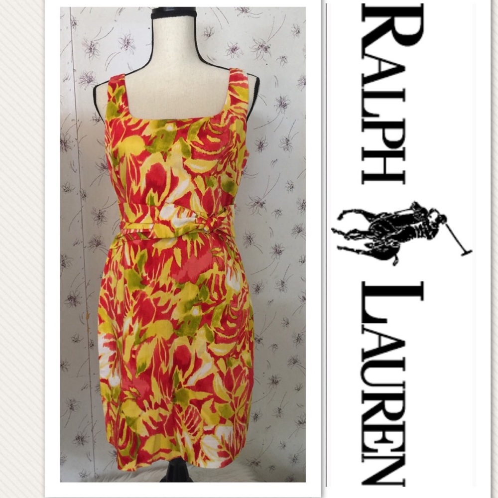 💥Tropical Print  Ralph Lauren Sheath Dress💥Sz 10